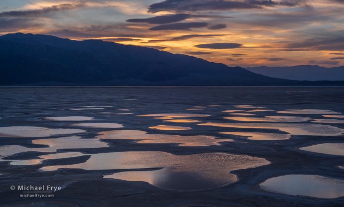 Pools in a salt flat, Death Valley NP, CA, USA