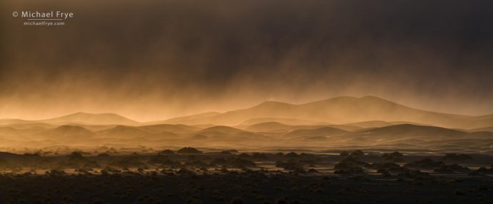 Sandstorm, Mesquite Flat Dunes, Death Valley NP, CA, USA