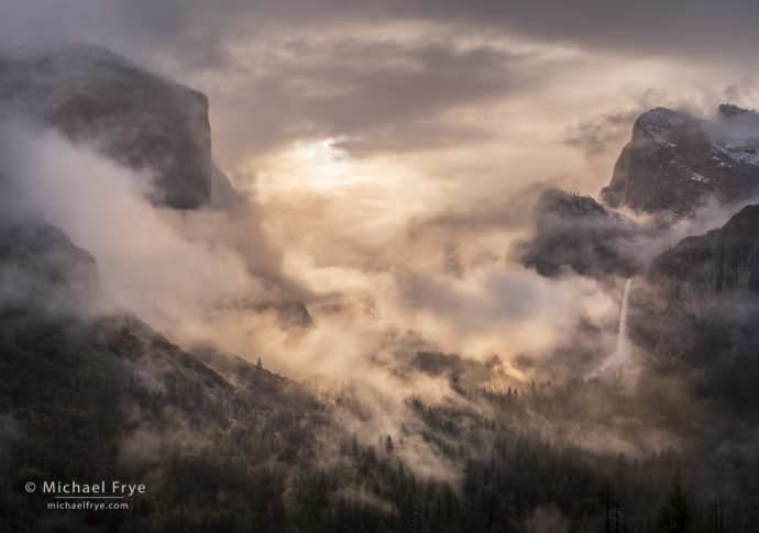 Misty sunrise from Tunnel View, Yosemite NP, CA, USA