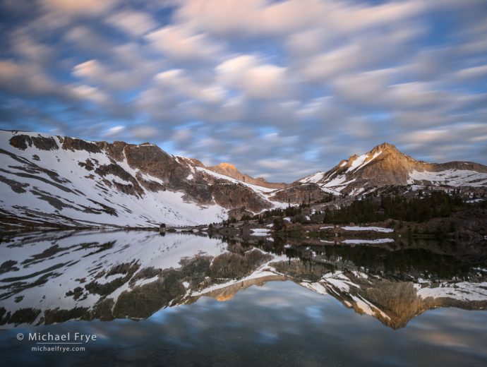 Clouds over an alpine lake, Inyo NF, CA, USA