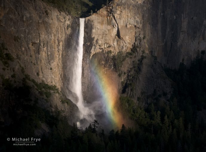 Bridalveil Fall and rainbow, Yosemite NP, CA, USA