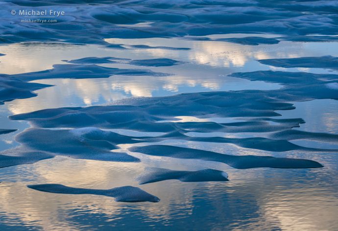 Ice and cloud reflections, Yosemite NP, CA, USA