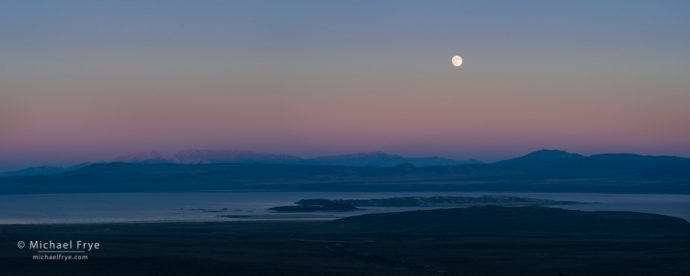 Moon rising over Mono Lake, CA, USA