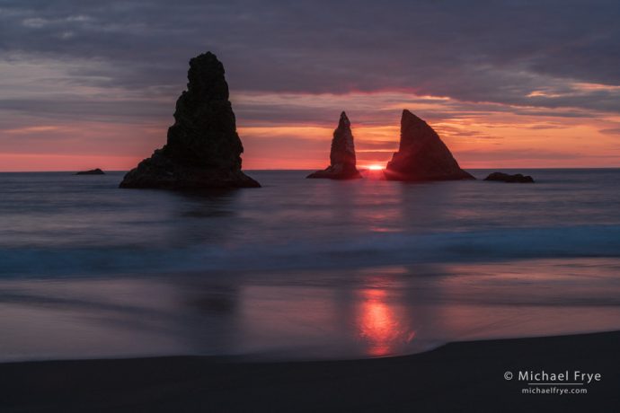 Sunset along the Oregon coast, USA