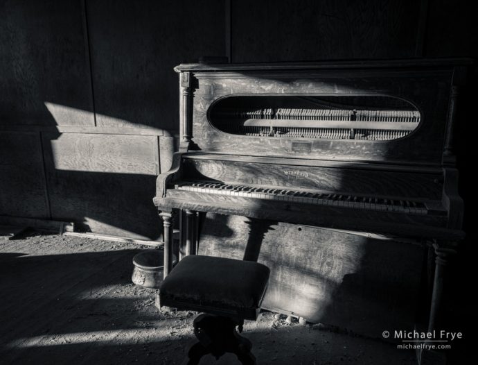 Light on a paino, Bodie SHP, CA, USA