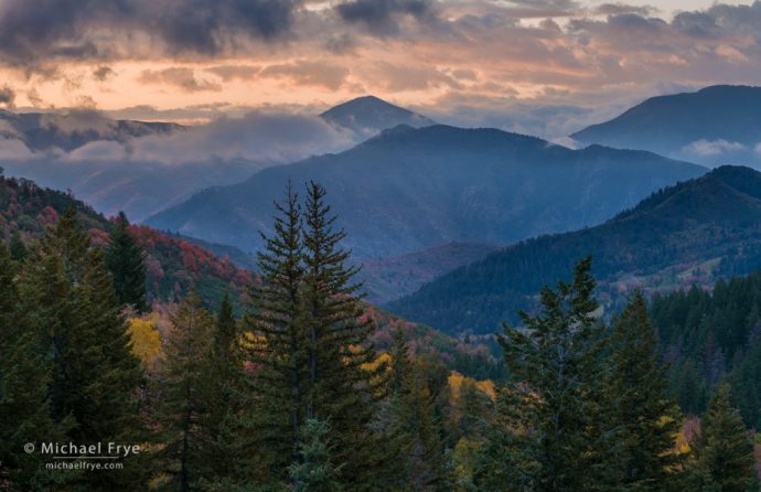 Autumn sunrise in the Wasatch Mountains, UT, USA