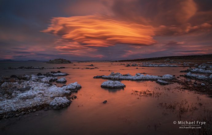 Lenticular cloud at sunset, Mono Lake, CA, USA