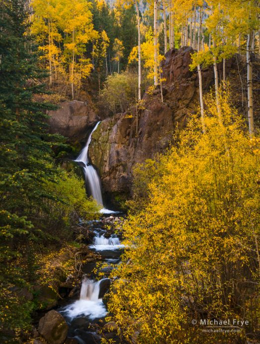 Autumn waterfall, Colorado, USA