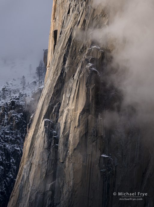 35. Cliffs, mist, and snow, Yosemite NP, California