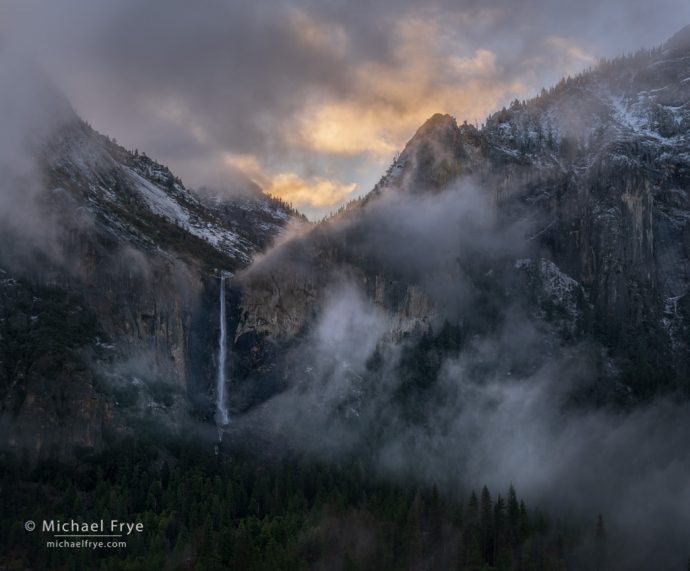 Bridalveil Fall at sunrise, Yosemite NP, CA, USA