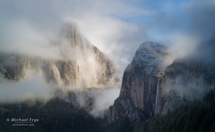 41. Bridalveil Fall and El Capitan, sunrise, Yosemite NP, California