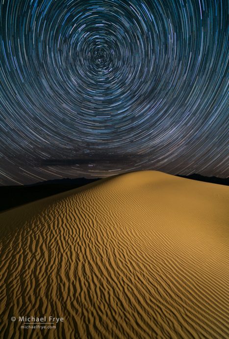 15. Sand dune and star trails, Death Valley NP, California