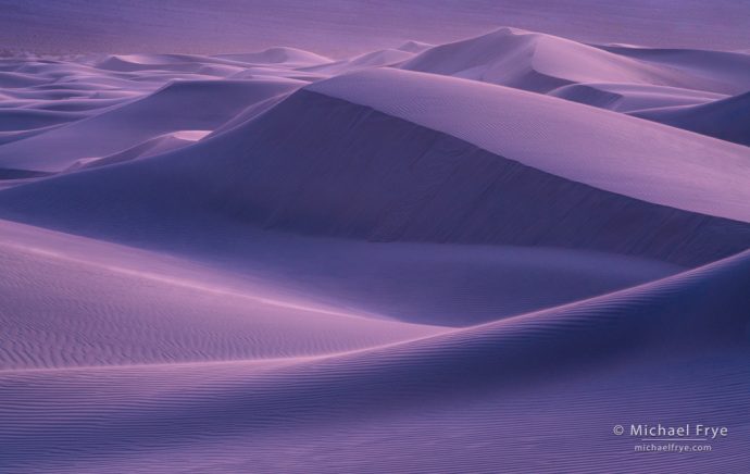 Sand dunes at dusk, Death Valley NP, CA, USA