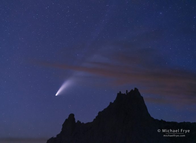 Comet NEOWISE over a Sierra peak, Yosemite NP, CA, USA