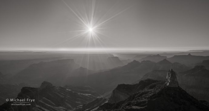 Morning sunlight from the North Rim of the Grand Canyon, AZ, USA