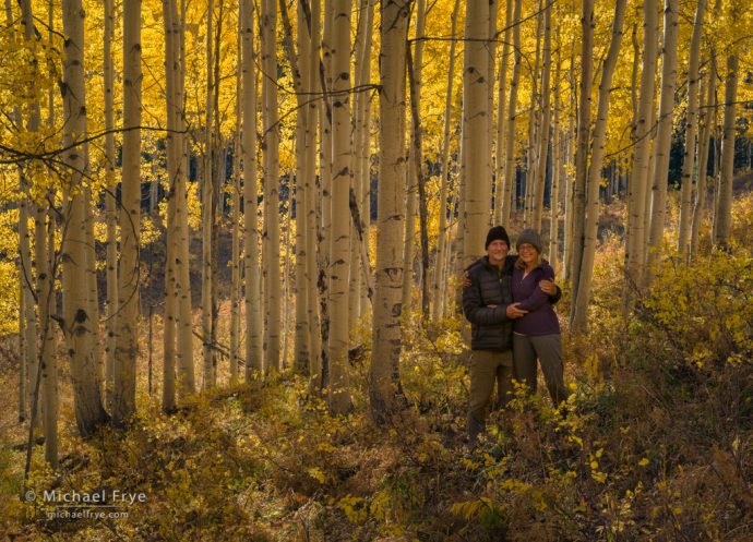 Claudia and Michael among the aspens, Colorado, USA