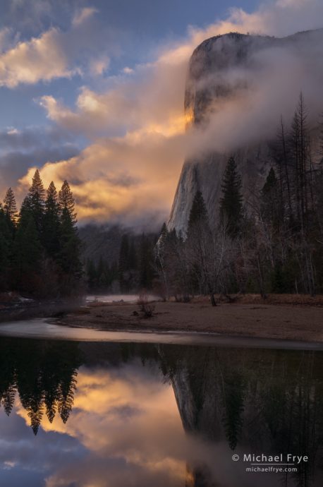 El Capitan and the Merced River at sunset, Yosemite NP, CA, USA