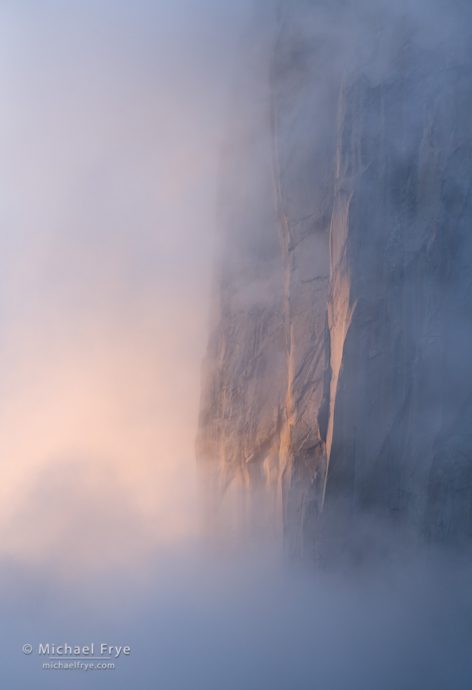 Granite and mist at sunset, Yosemite NP, CA, USA