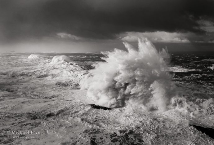 Waves and storm clouds, Oregon Coast, USA