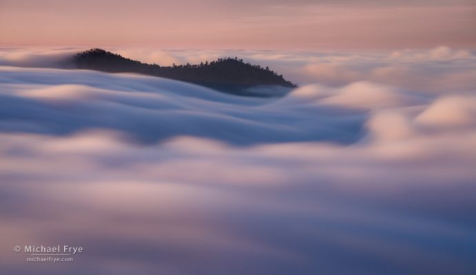 Cascading fog, Sierra Nevada foothills, CA, USA