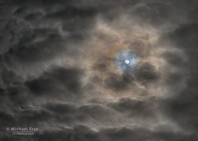 Moonlit clouds, Sierra Nevada, CA, USA