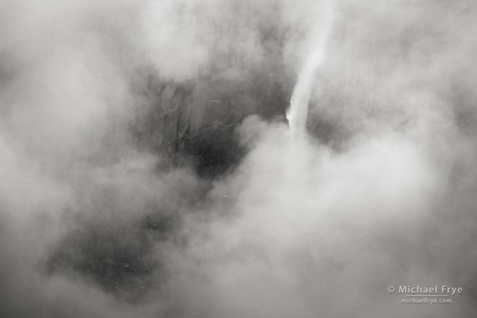 Upper Yosemite Fall through the mist, Yosemite NP, CA, USA