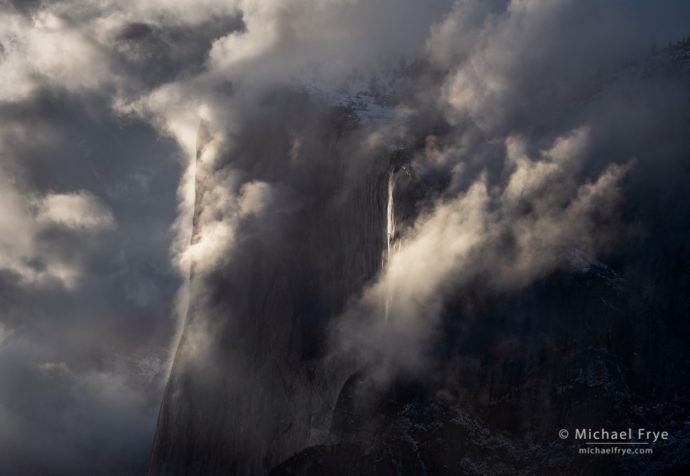 El Capitan emerging from clouds, Yosemite NP, CA, USA