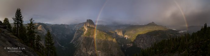 Rainbow panorama from Glacier Point, Yosemite NP, CA, USA