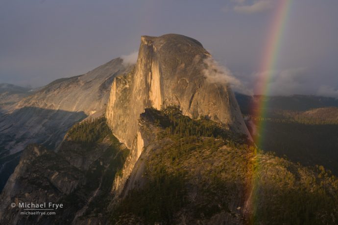 Half Dome and rainbow from Glacier Point, Yosemite NP, CA, USA