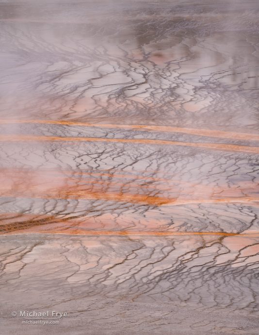 Terraces and mist, Yellowstone NP, WY, USA