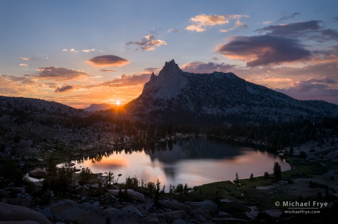 15. Peak and lake at sunset, Yosemite NP, CA, USA