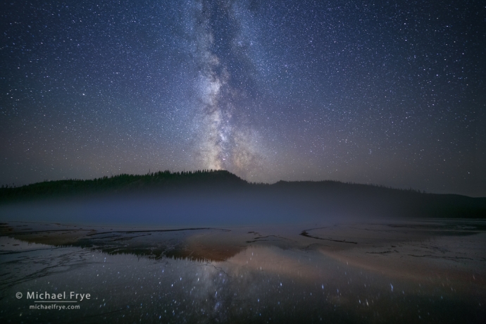 21. Milky Way over a thermal pool, Yellowstone NP, WY, USA