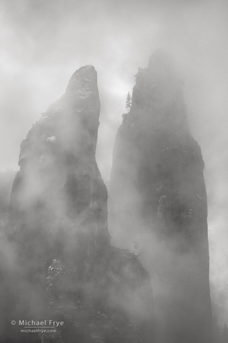 38. Cathedral Spires in mist, Yosemite NP, CA, USA