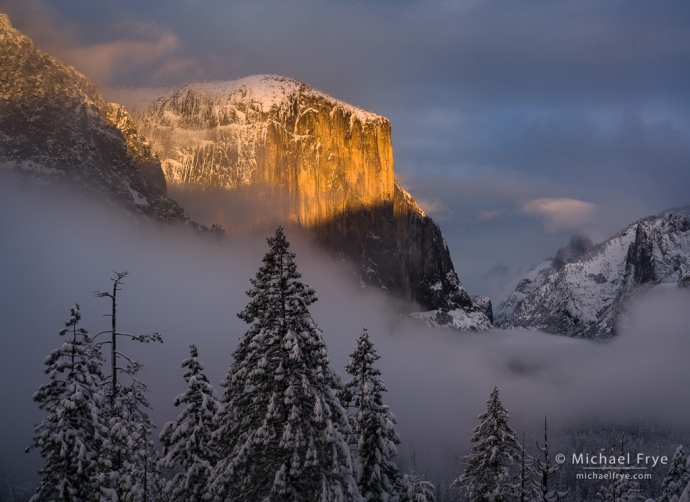 43. El Capitan at sunset, winter, Yosemite NP, CA, USA