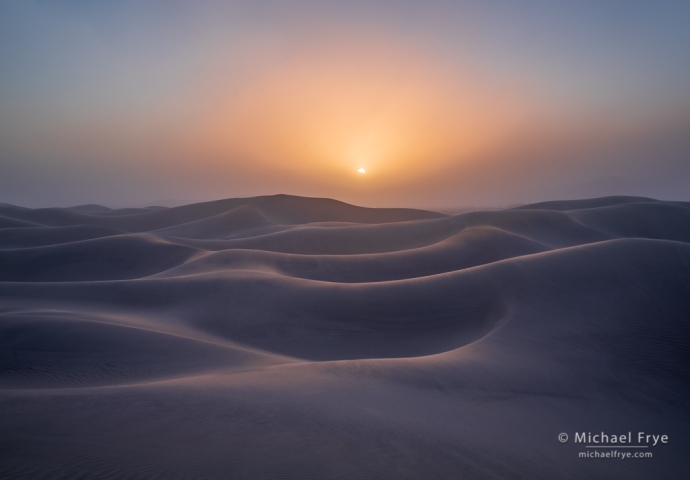 Sandstorm sunrise, Death Valley NP, CA, USA