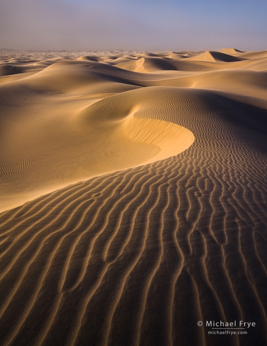 Dunes in a sandstorm, Death Valley NP, CA, USA