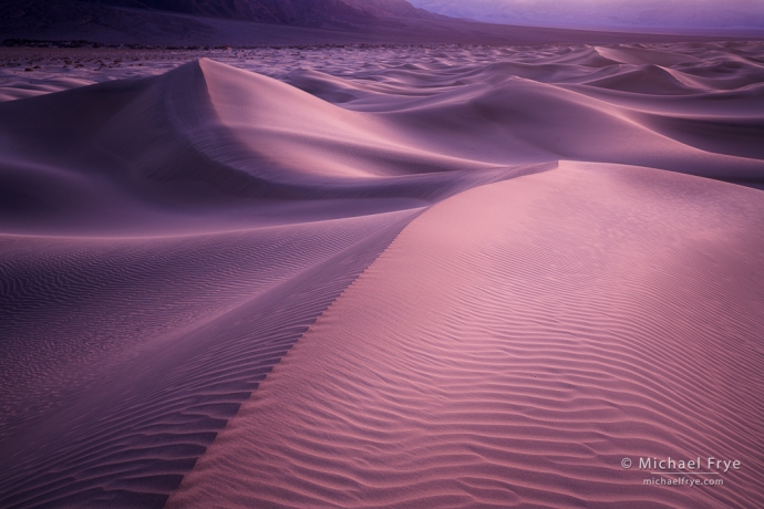 Sand dunes at dusk, Death Valley NP, CA, USA