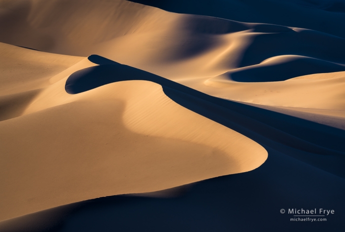 Curves and waves, sand dunes, Mojave Desert, CA, USA
