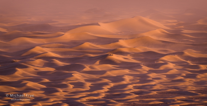 Dunes in a sandstorm, Death Valley NP, CA, USA