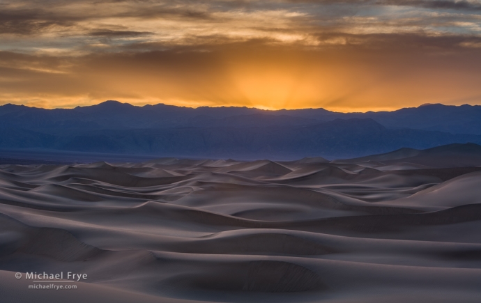 Sand dunes at sunset, Death Valley NP, CA, USA