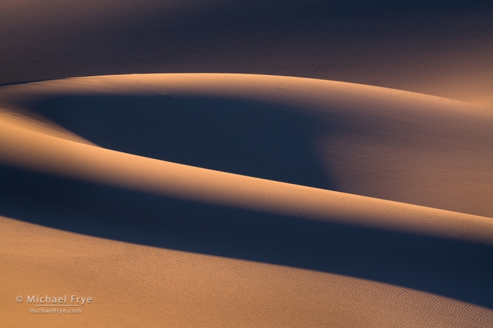Folds in sand dunes, Mojave Desert, CA, USA