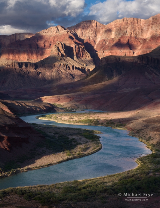 Dappled light along the Colorado River, Grand Canyon NP, AZ, USA