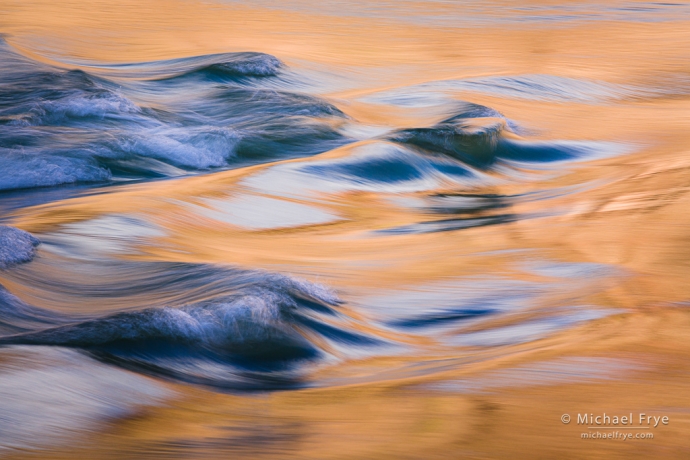 Waves with reflections, Colorado River, Grand Canyon NP, AZ, USA