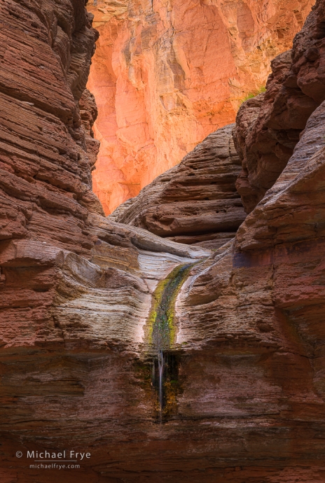 Small waterfall in a side canyon, Grand Canyon NP, AZ, USA