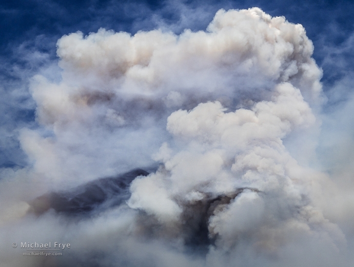 Pyrocumulus cloud from the Oak Fire, Mariposa County, CA, USA, 7-23-22