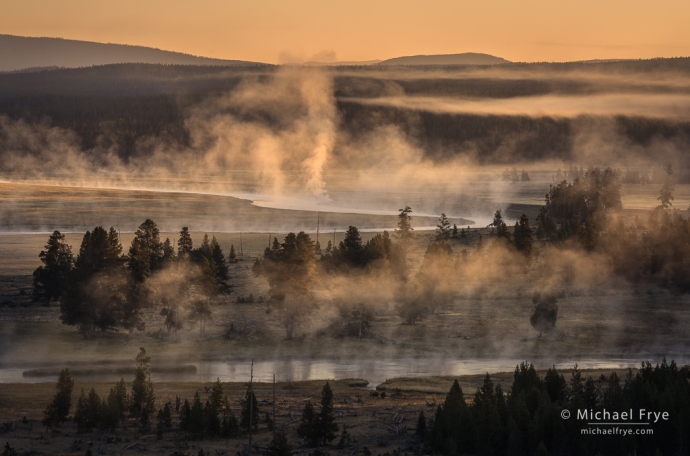 Fog along the Firehole River, Yellowstone NP, WY, USA