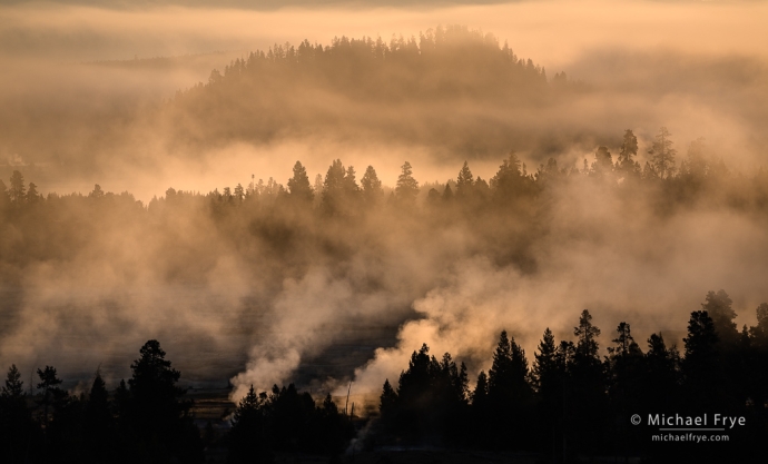 Misty ridges, Yellowstone NP, WY, USA