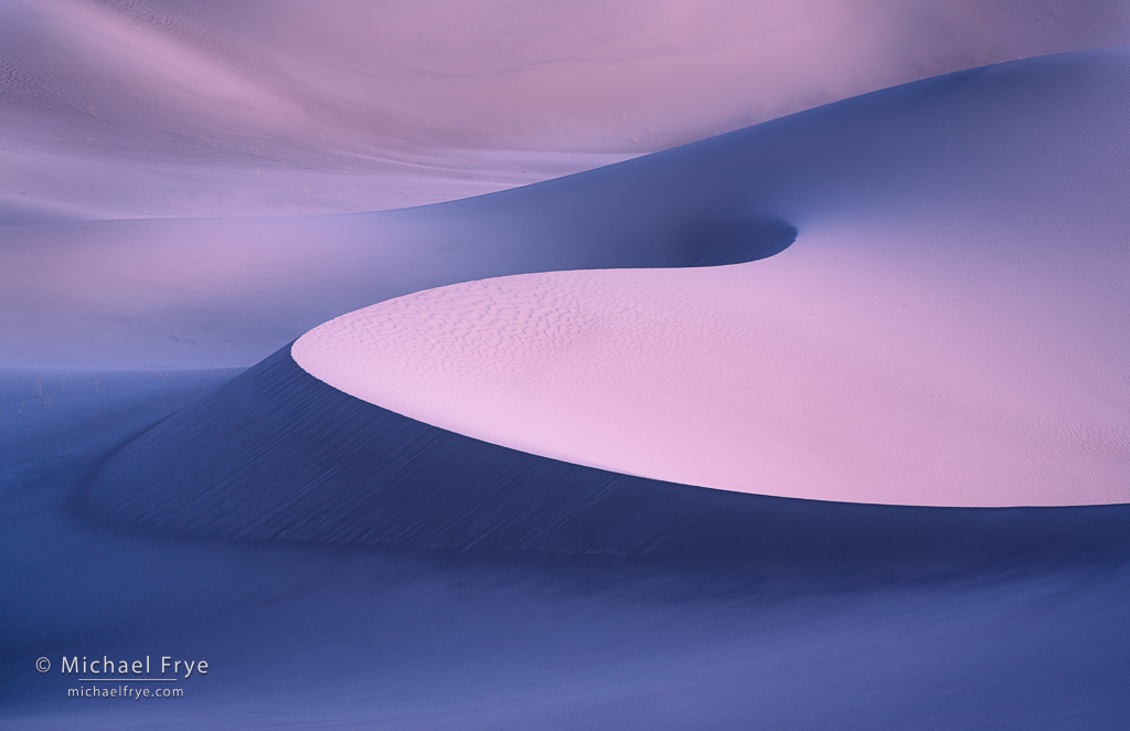 Curves at dusk, Death Valley NP, CA, USA