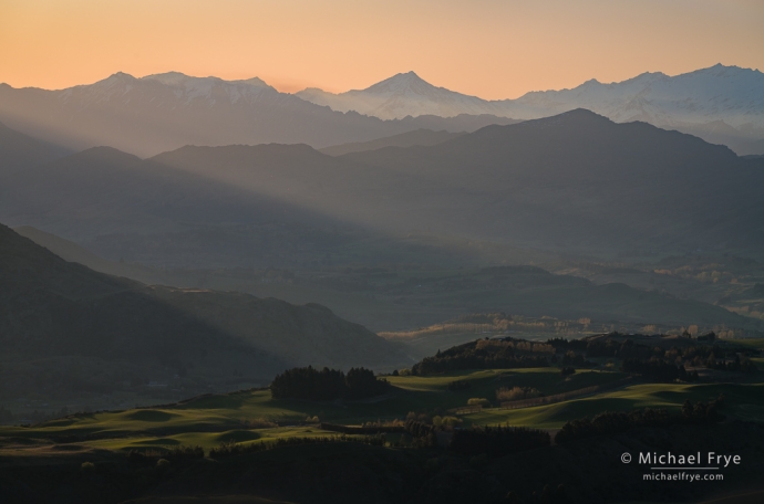 Layered hills and mountains, New Zealand