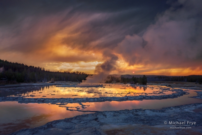 Stormy sunset, Yellowstone NP, WY, USA